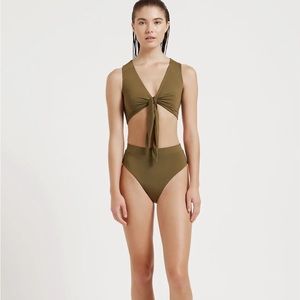 Myra Swim Aries Army Green Bikini Top